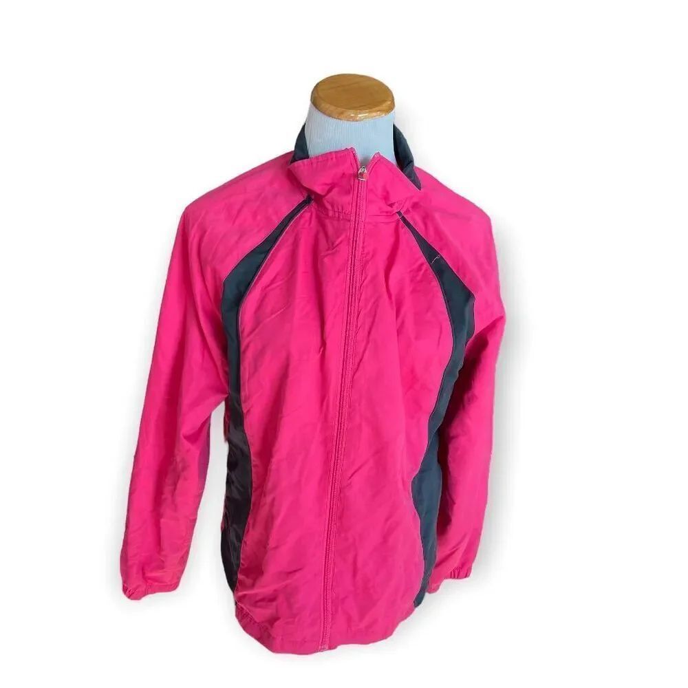 Womens Danskin Vibrant Pink Windbreaker Jacket - Sz L 12/14